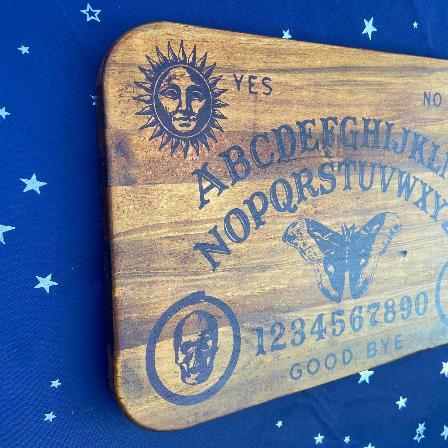Mystical Spirit Communication Board with Planchette - Wooden Divination Tool