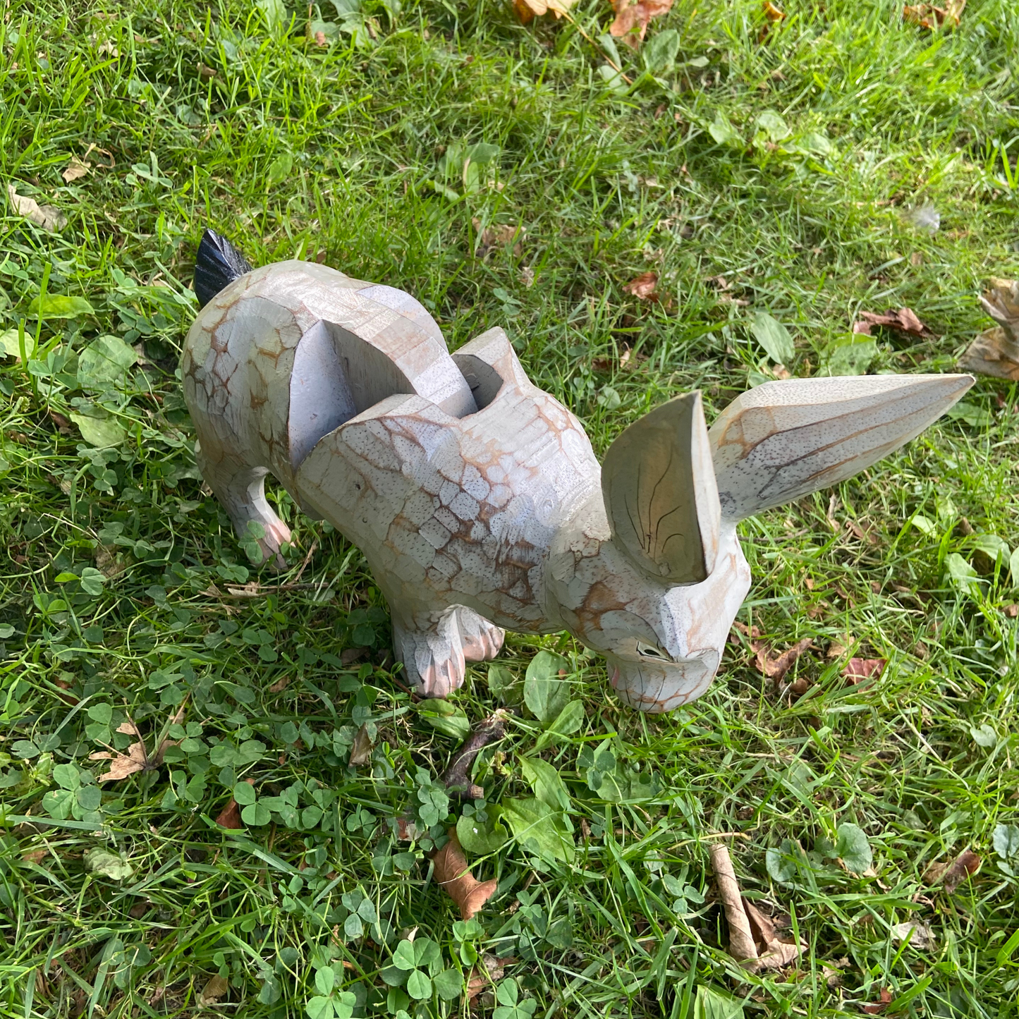 Handcrafted Bounding Rabbit Sculpture