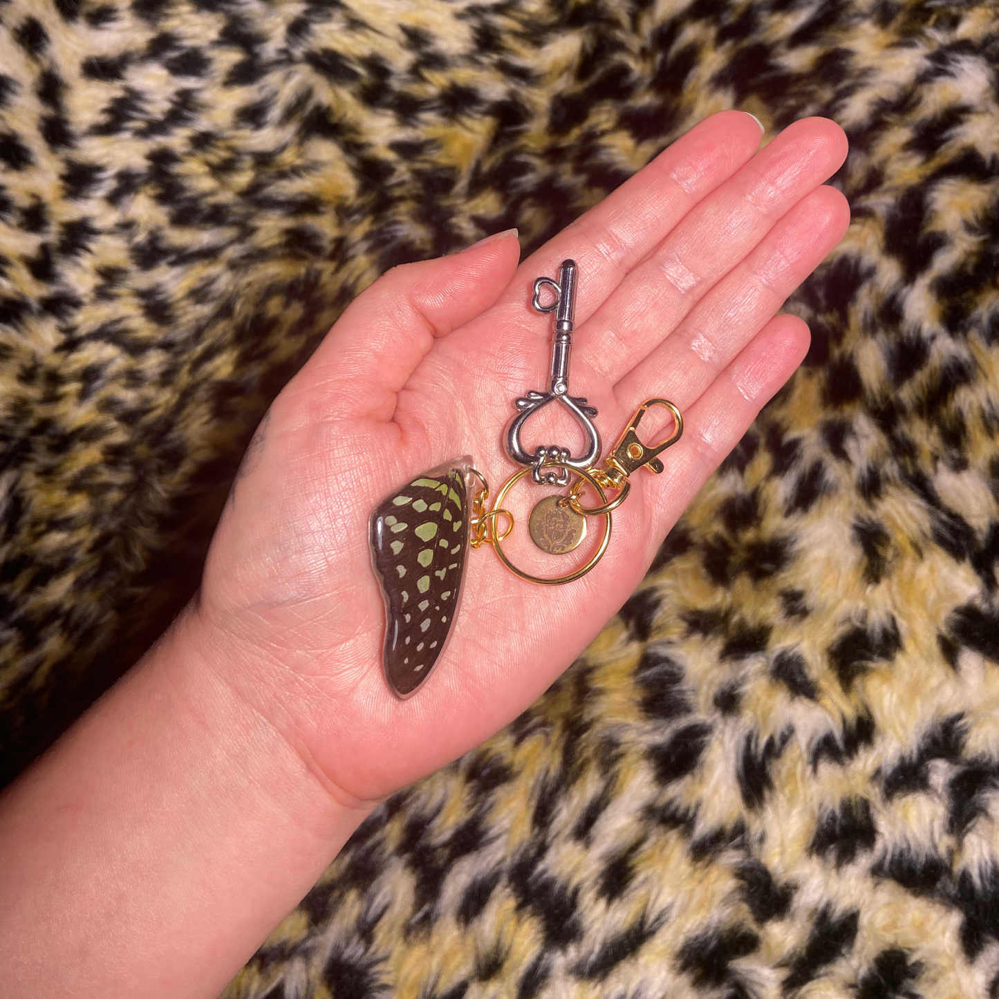 Real Butterfly Wing Keychain - Metamorphosis Talisman