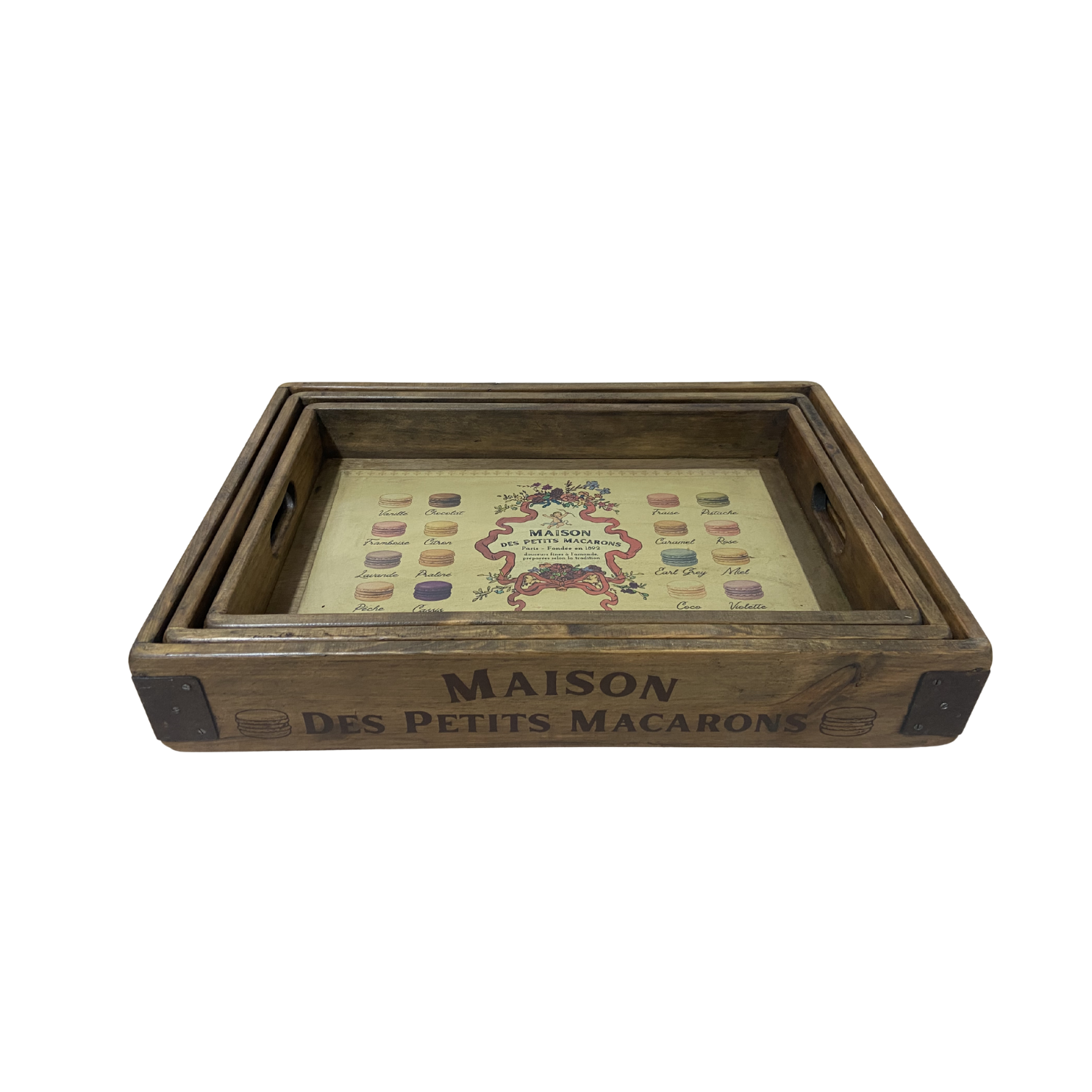 Wooden Nesting Serving Trays - Macaron (Set of 3 Sizes)