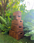 French Pâtisserie Set of 5 Wooden Storage Boxes