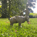 Bounding Rabbit Wooden Decorative Figurine