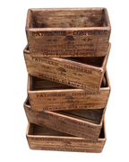 French Pâtisserie Set of 5 Wooden Storage Boxes