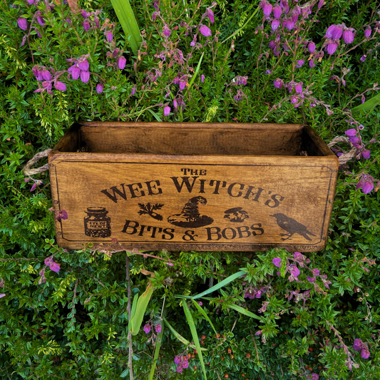 The Wee Witch's Bits & Bobs Pine Storage Box XS - Handcrafted Organizer