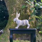 Bounding Rabbit Wooden Decorative Figurine