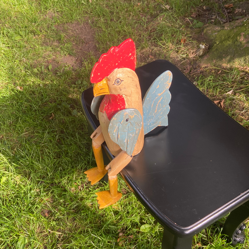 Medium Handcrafted Articulated Wooden Chicken