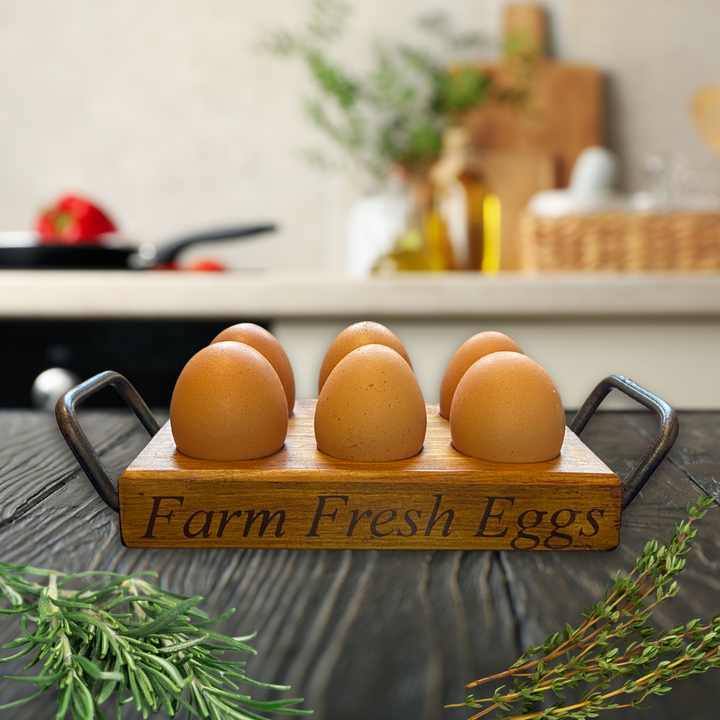 Egg Tray - 6 Hole with Steel Handle