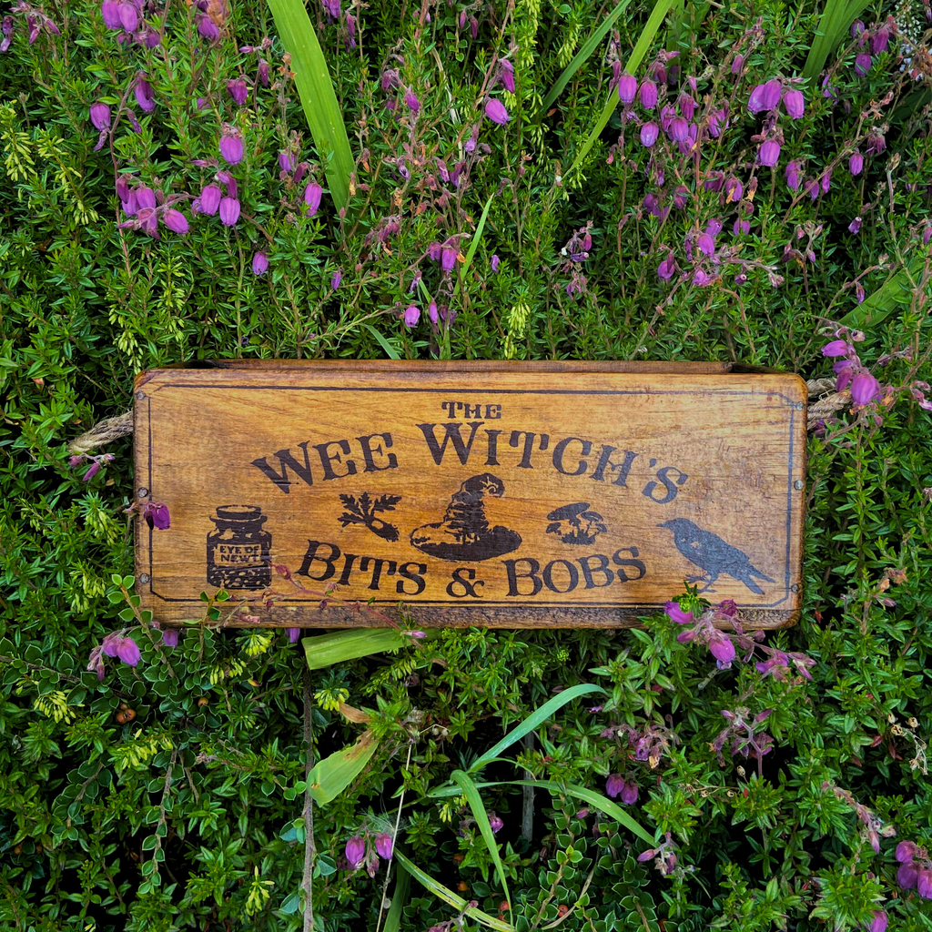 Wee Witch's Bits and Bobs handmade wooden storage box, Green Man Emporium