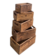 French Pâtisserie Set of 5 Wooden Storage Boxes