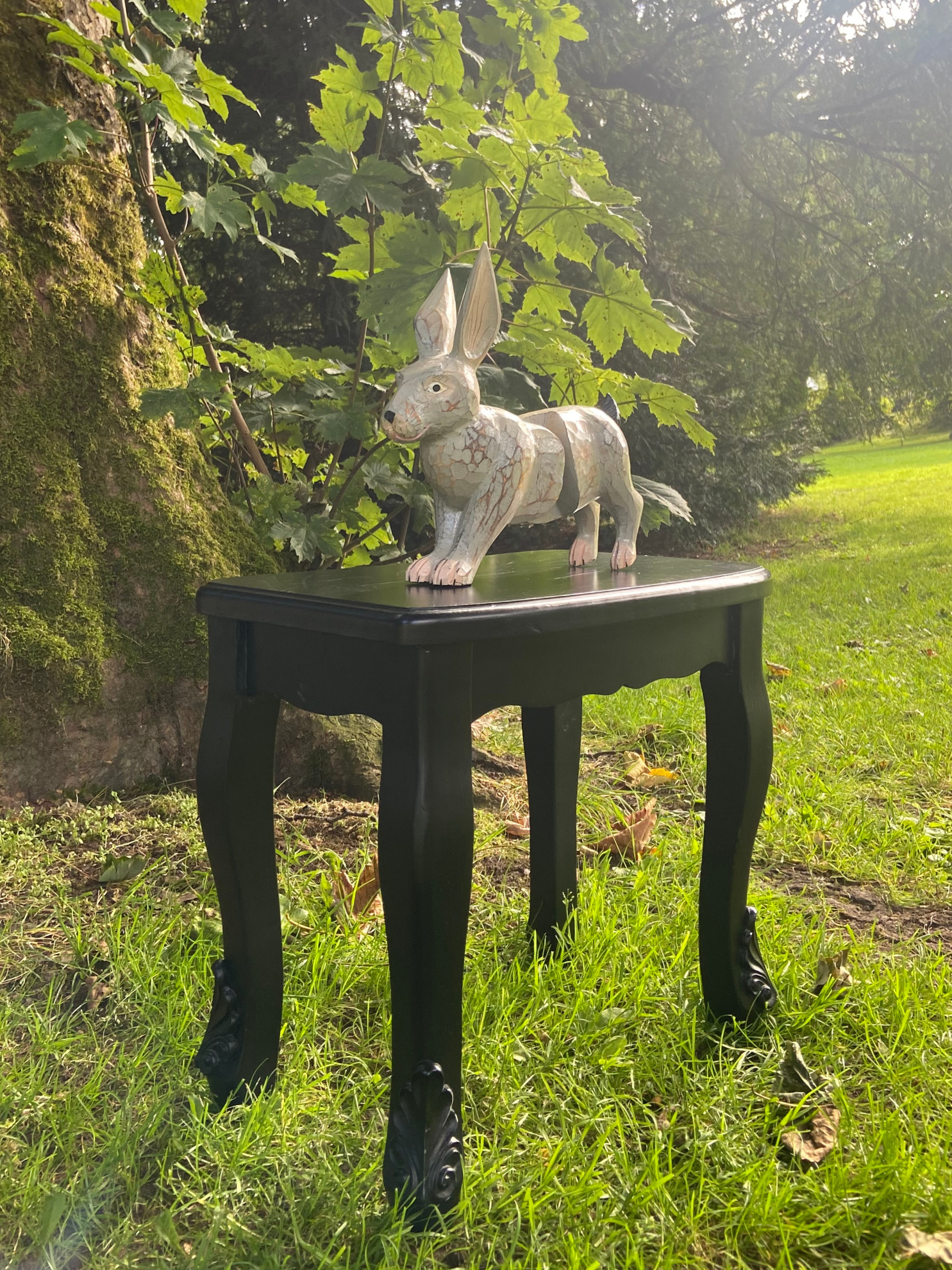 Bounding Wooden Rabbit