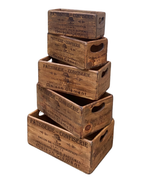 French Pâtisserie Set of 5 Wooden Storage Boxes