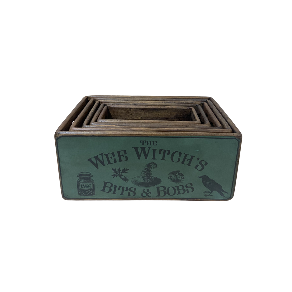 Wooden Nesting Boxes - The Wee Witch (Set of 5 Sizes)