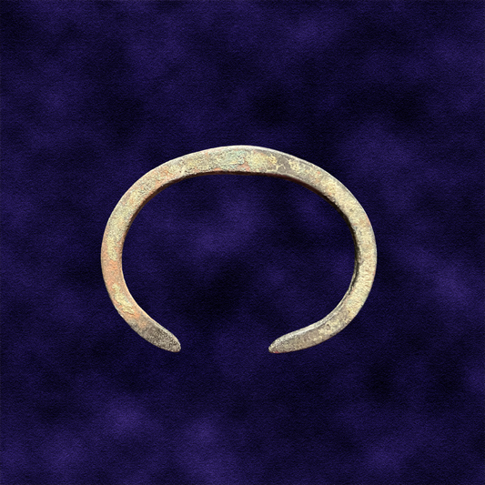 Original Antique Viking Era - Serpent Heads Nordic Bronze Warrior Bracelet: 1100 AD Europe