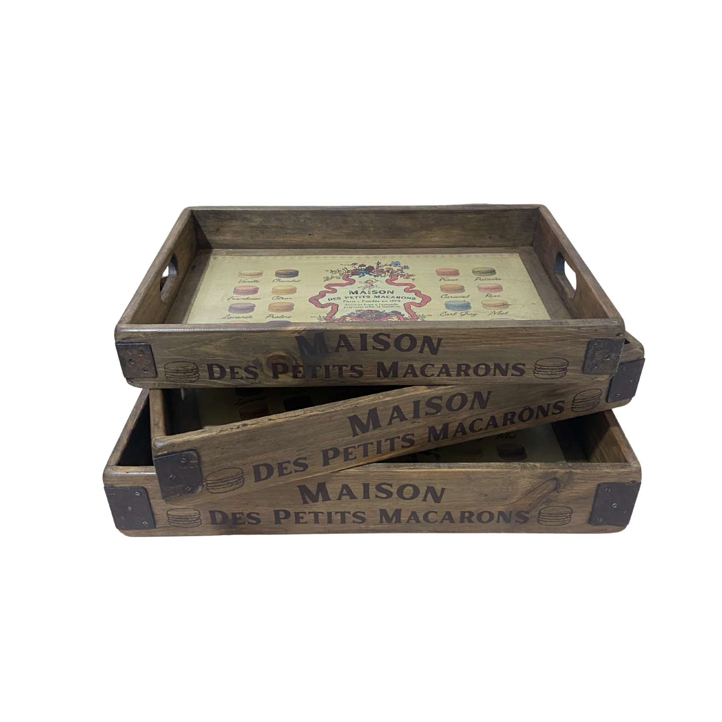 Wooden Nesting Serving Trays - Macaron (Set of 3 Sizes)