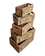 Auchtermuchty Highland Whisky Set of 5 Wooden Storage Boxes