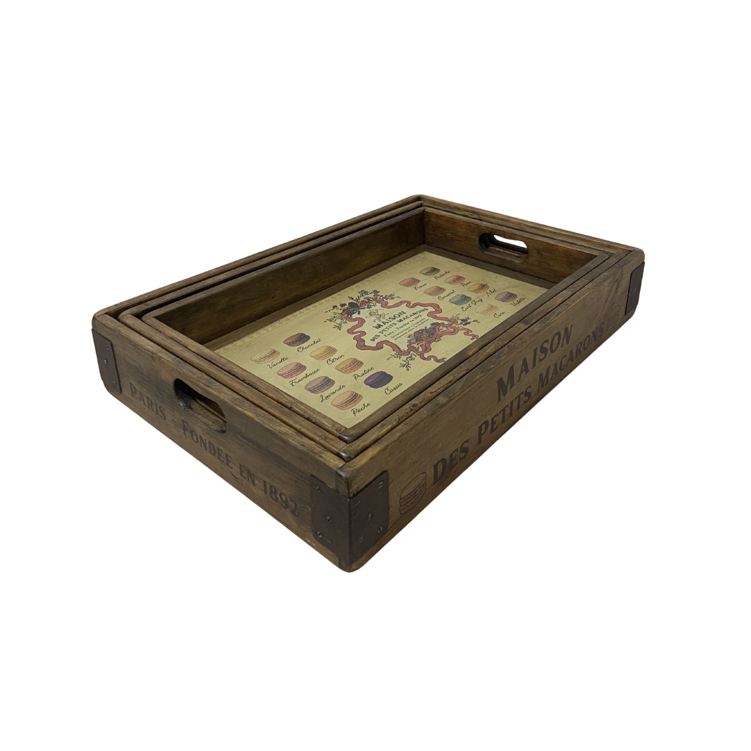 Wooden Nesting Serving Trays - Macaron (Set of 3 Sizes)