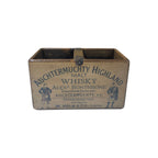 Auchtermuchty Whisky colour print wooden storage box in pine, small size