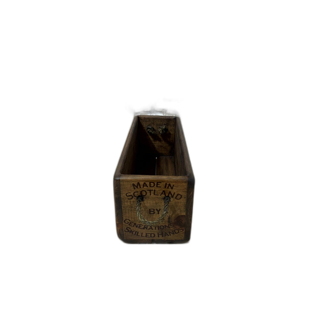 Edinburgh Wool Co. hand-stencilled XS wooden storage box, front view