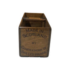 Edinburgh Wool Co. hand-stencilled small wooden storage box, side view