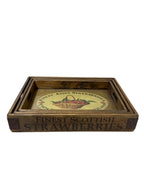 Finest Angus Strawberries wooden serving tray, medium size