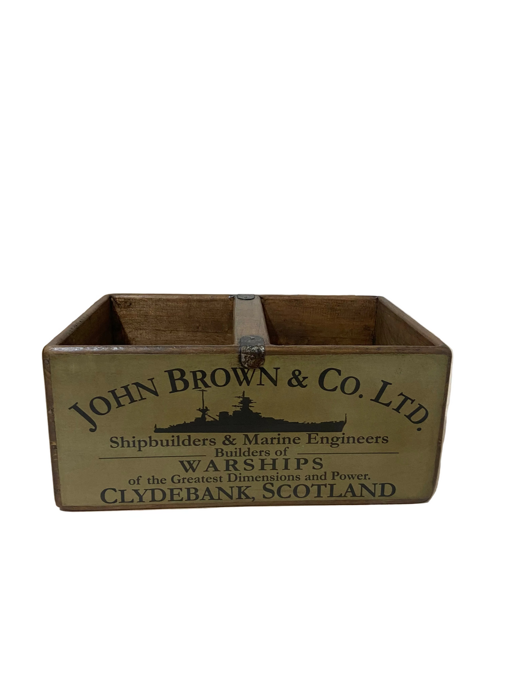 John Brown colour print wooden storage box in pine, large size
