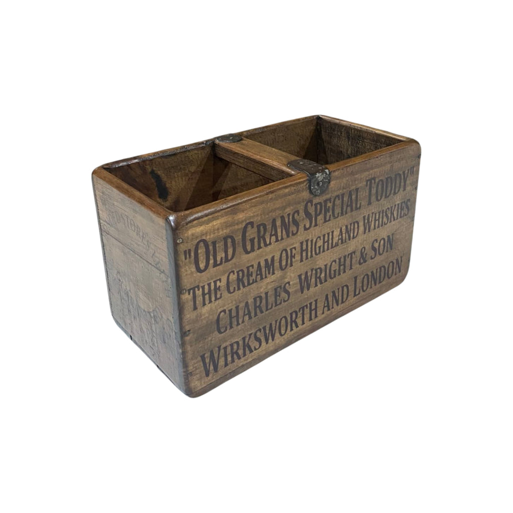 Old Grans Special Toddy hand-stencilled wooden storage box, small size