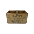 Native Oyster colour print wooden storage box in pine, small size