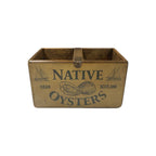 Native Oyster colour print wooden storage box in pine, small size
