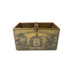 Wild Thistle Gin colour print wooden storage box in pine, small size