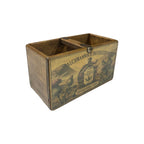 Wild Thistle Gin colour print small wooden storage box, angled view