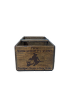 Wee Witch's Bits and Bobs hand-stencilled large wooden storage box, angled view