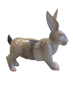 Bounding Rabbit Wooden Decorative Figurine