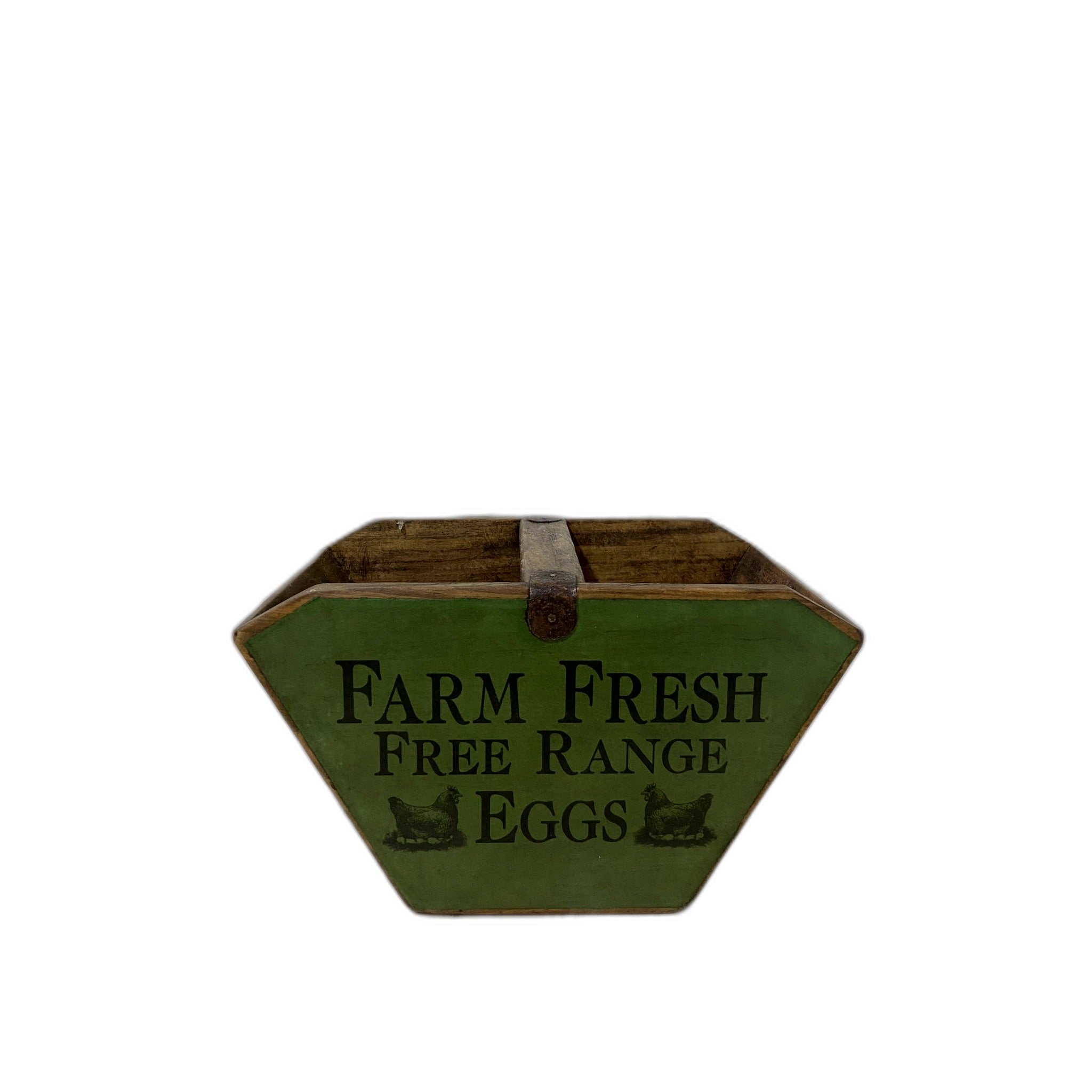 Wooden egg trug in green, handmade pine egg holder, Green Man Emporium
