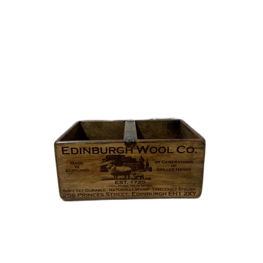 Edinburgh Wool Co. hand-stencilled wooden storage box in pine, large size