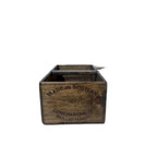 Edinburgh Wool Co. hand-stencilled large wooden storage box, front view