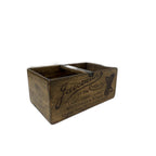 Jacobean Corsetry hand-stencilled large wooden storage box, angled view