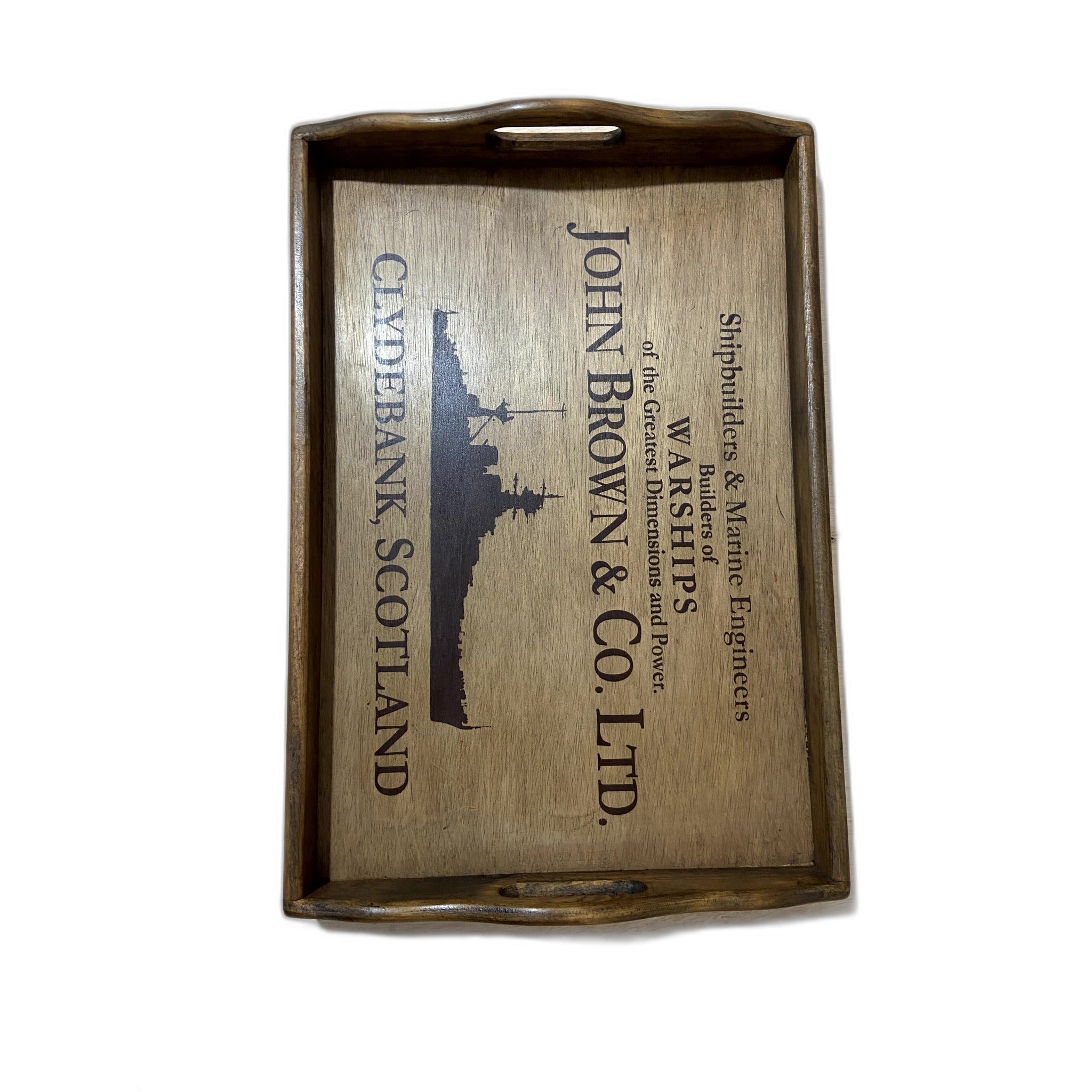 Handcrafted Wooden Serving Tray - John Brown (Stencil)