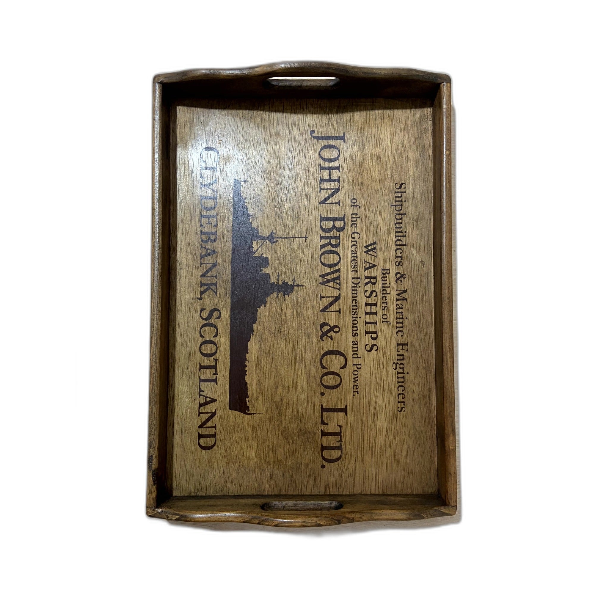 Handcrafted Wooden Serving Tray - John Brown (Stencil)