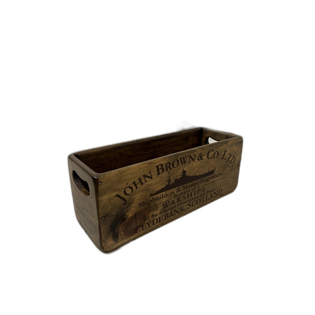 John Brown hand-stencilled wooden storage box in sustainably sourced pine