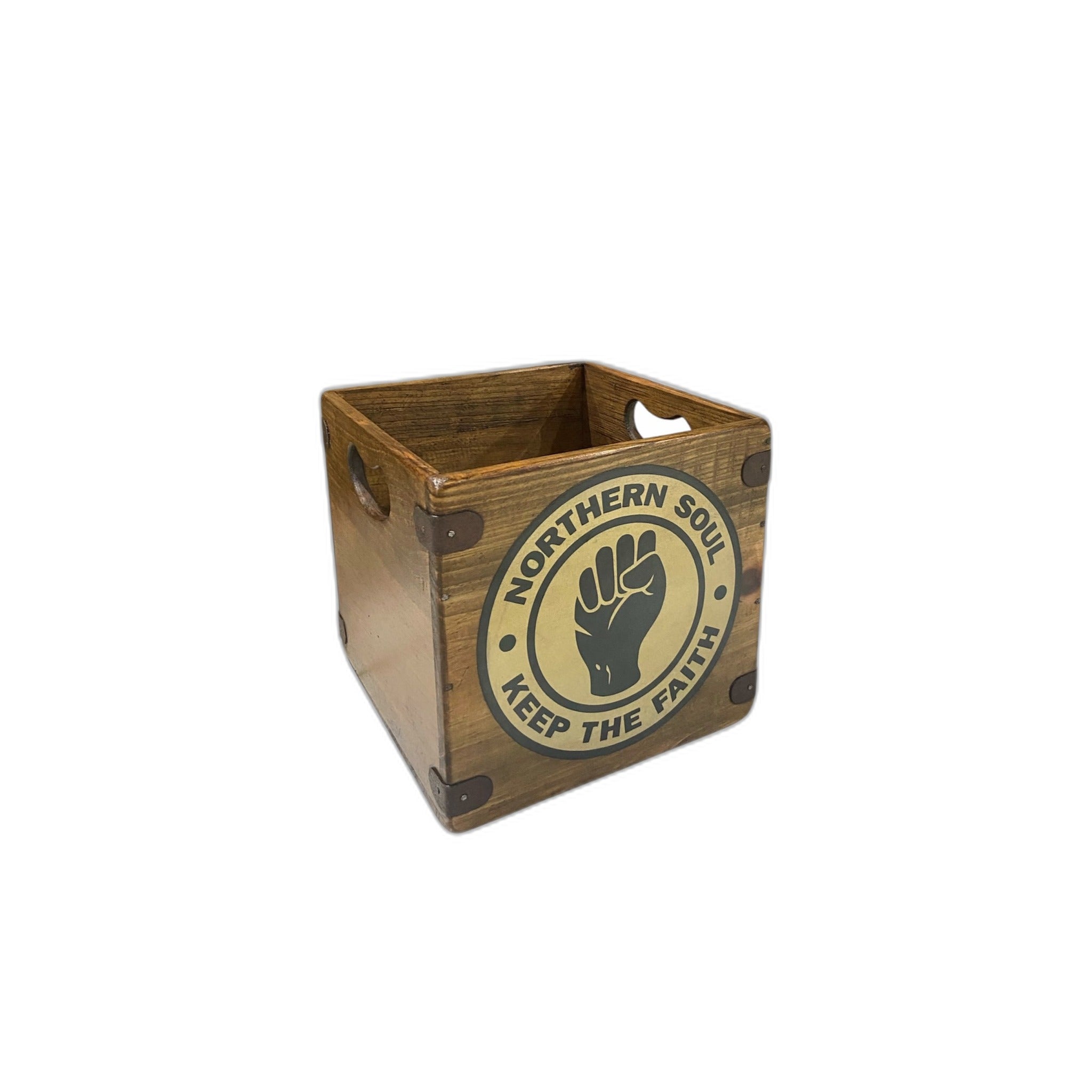 Handcrafted Small Vinyl Record Storage Box - Northern Soul (Vintage Style Print)