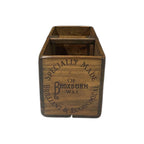 Broxburn Oil Co. hand-stencilled large wooden storage box, angled view
