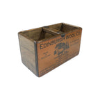 Edinburgh Wool Co. colour print small wooden storage box, angled view