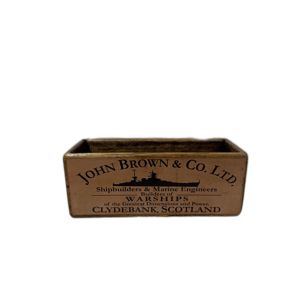 John Brown colour print wooden storage box in pine, Green Man Emporium