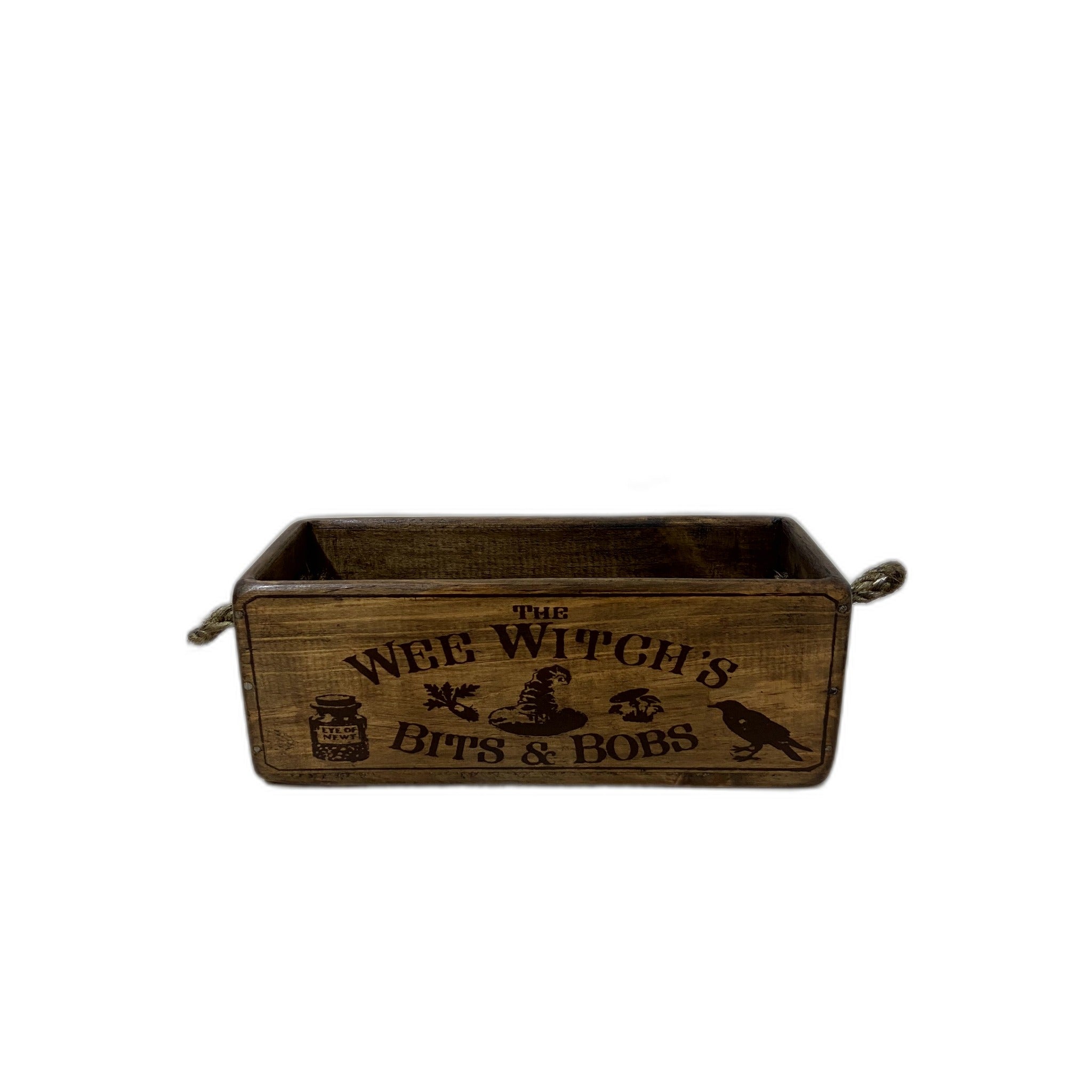 Wee Witch's Bits and Bobs hand-stencilled wooden storage box in pine