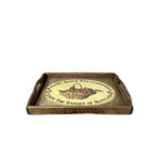 Handmade wooden nesting serving trays with vintage Finest Angus Strawberries design