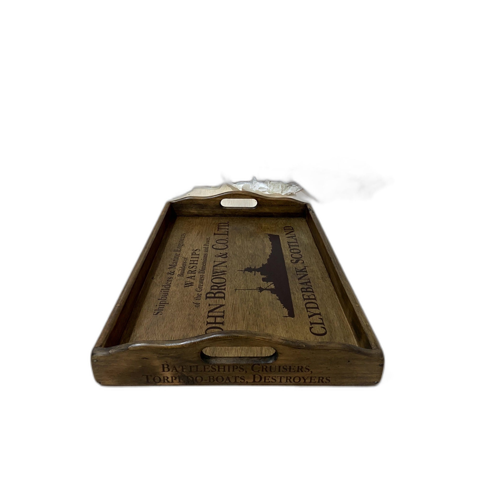 Handcrafted Wooden Serving Tray - John Brown (Stencil)