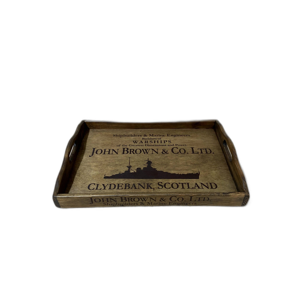 John Brown hand-stencilled wooden serving tray, Green Man Emporium