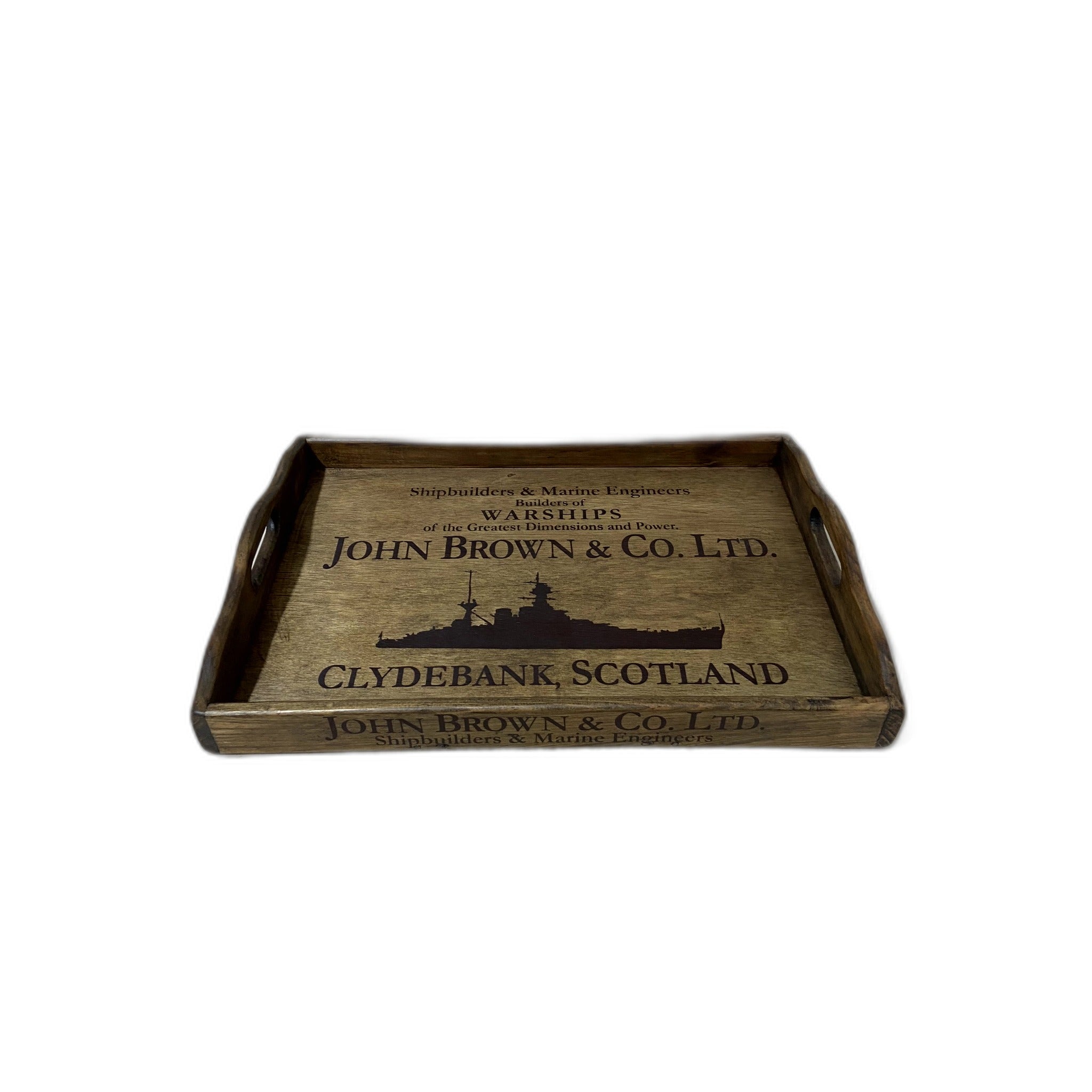 Handcrafted Wooden Serving Tray - John Brown (Stencil)
