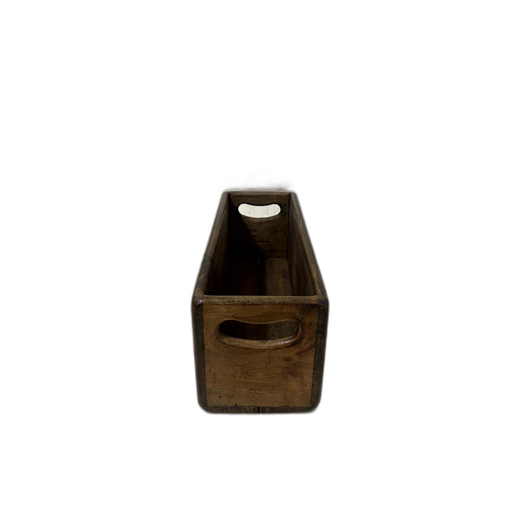 Broxburn Oil Co. colour print XS wooden storage box, side view