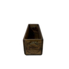 Broxburn Oil Co. hand-stencilled XS wooden storage box, front view